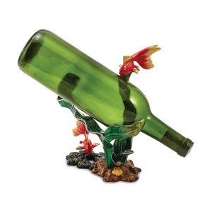 Luxury Giftware Bejeweled Crystal and Enameled 2 Fish and Reef Bottle Holder
